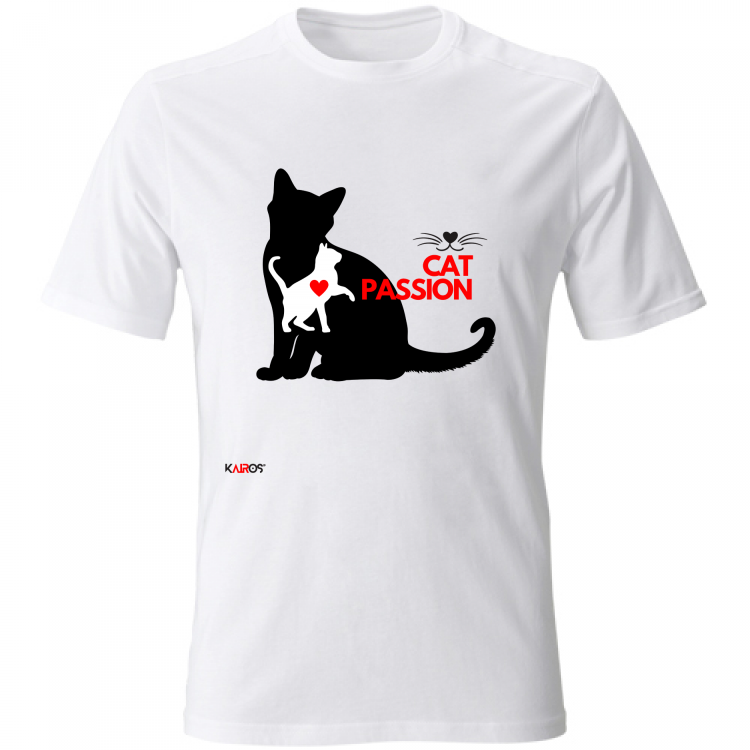 T-Shirt Uomo Cat Passion Bianca