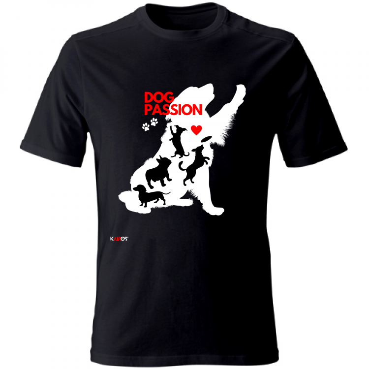 T-Shirt Uomo Dog Passion Nera