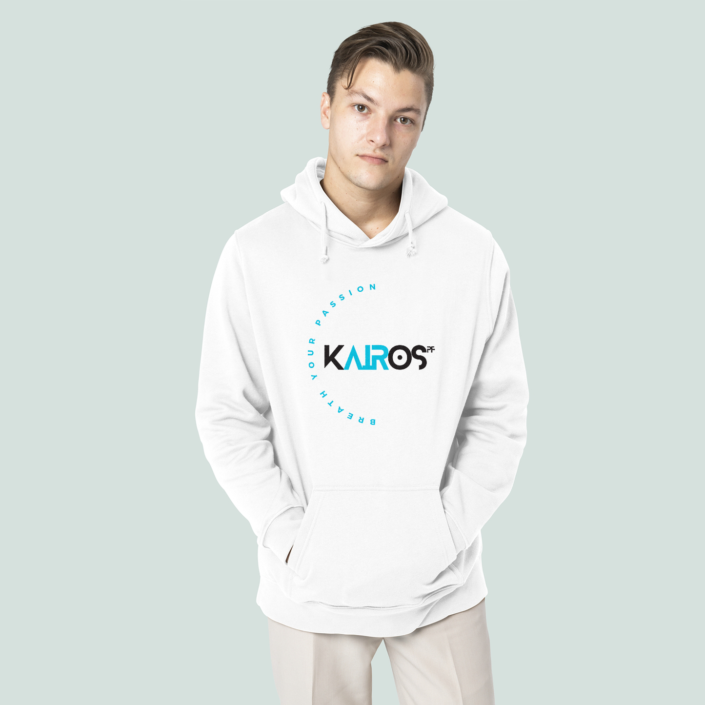 Unisex Hoodie with KAIROSpf Logo White