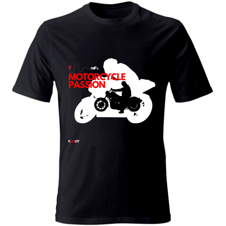 T-Shirt Uomo Moto Passion Nera
