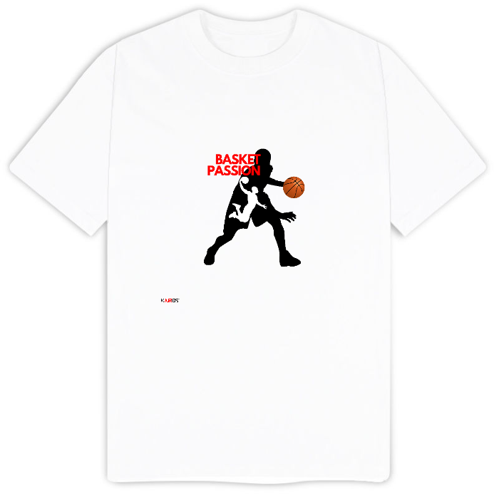 T-Shirt Uomo Basket Passion Bianca