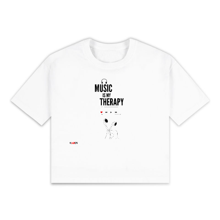 T-Shirt Crop Top Music Therapy Bianca